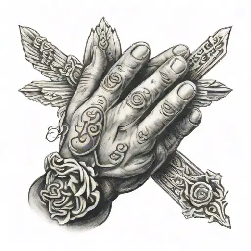 Praying Hands With Birth Year