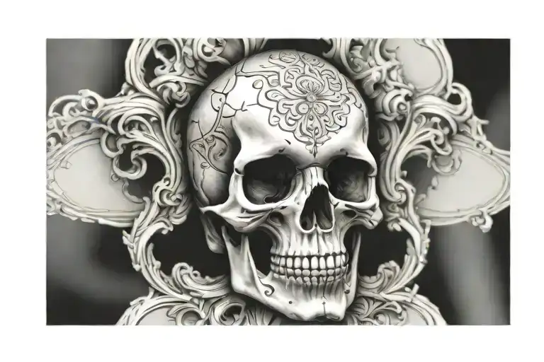 Skull With Shading More Line Work