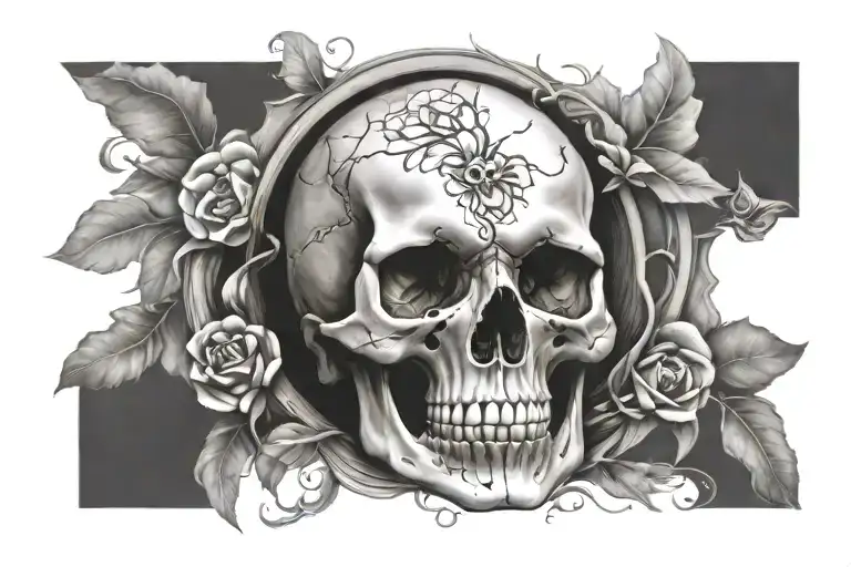 Skull With Shading More Line Work