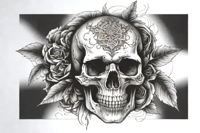 Skull With Shading More Line Work Style Eye