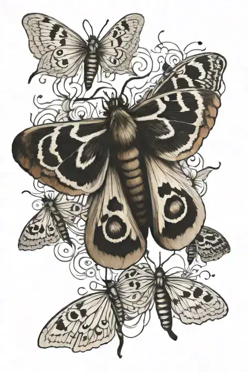 Death Moth Surrounded By Eyes