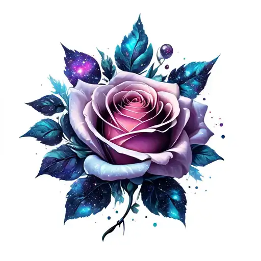 Dark Glitter Galaxy Rose