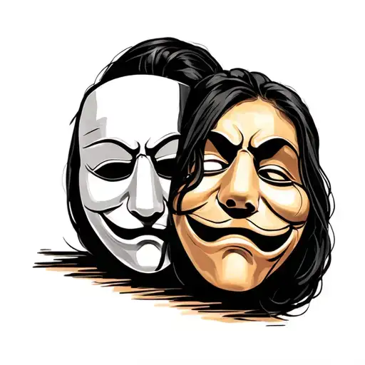 Happy Sad Mask On Bicep