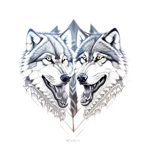 Wild Wolf With Vampire