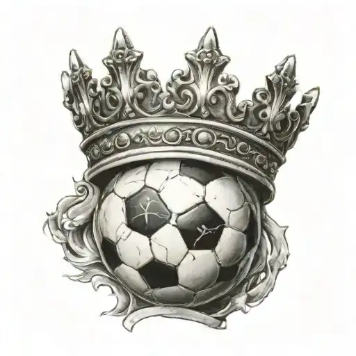 Soccer Ball With Crown And Time Compass