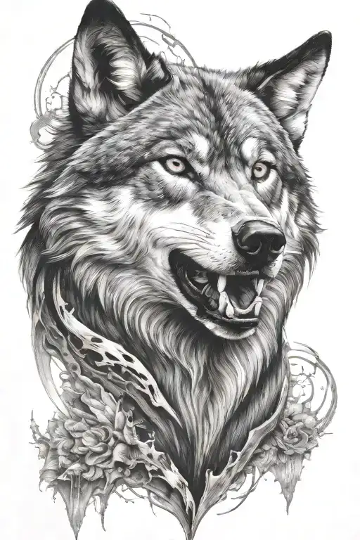 Menacing Wolf Face