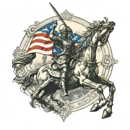 Joan Of Arc With A Patriotic Symbol