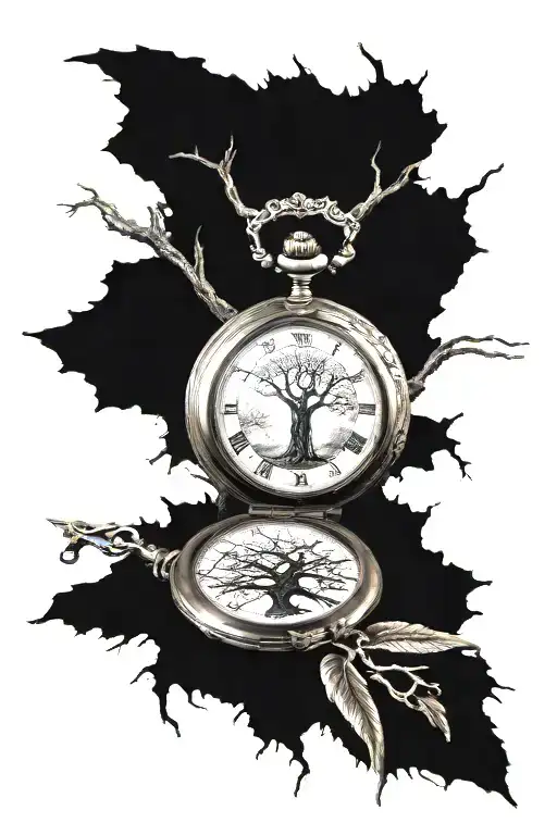 Angel Of Death Tree Pocket Watch