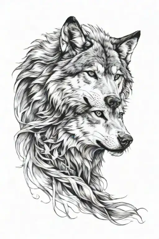 Women And Wolf Head
