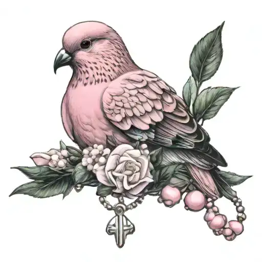 Pink Dove Date Rosary