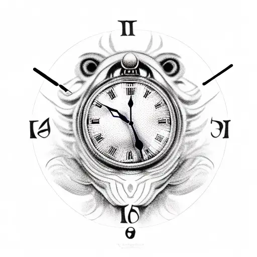 Eye With Clock And A Lion Head