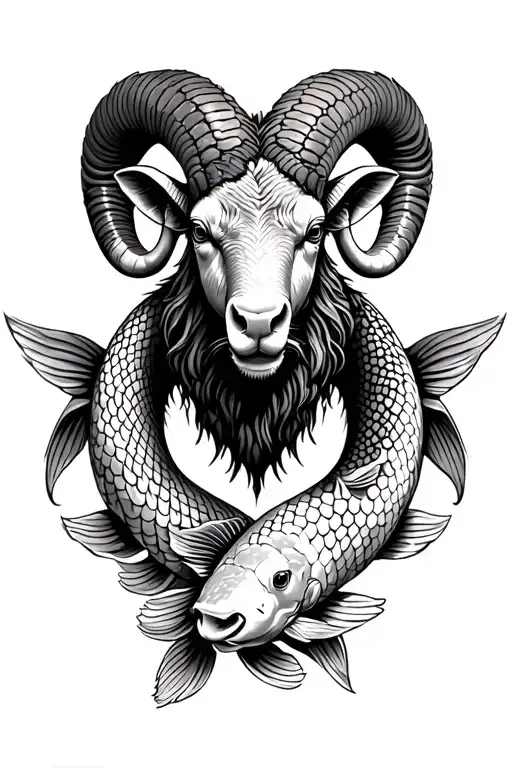 Ram With 2 Koi Fish Around It