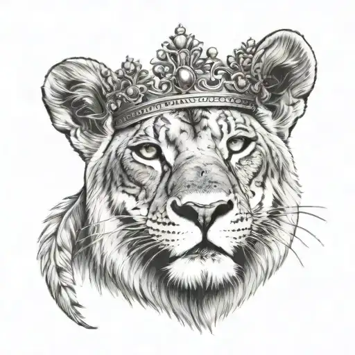 Name Anna Incorporated Into Lioness Wearing A Crown