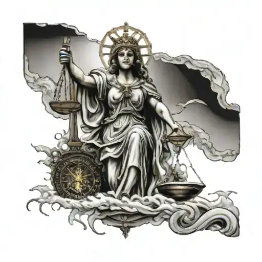 Lady Justice Compass Wave