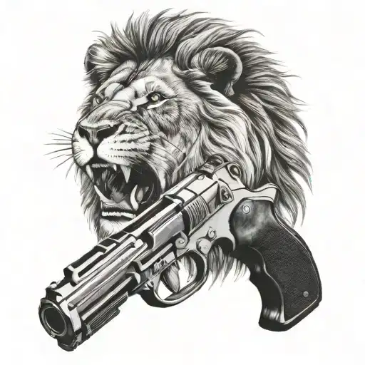 Lion With Gun