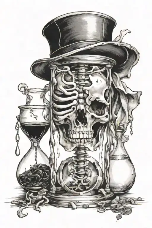 Skeleton Hitting Hour Glass