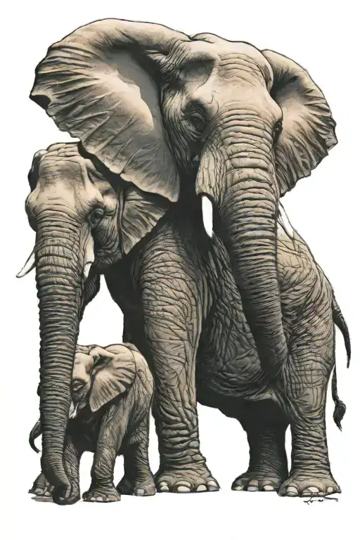 Elephant Father Son