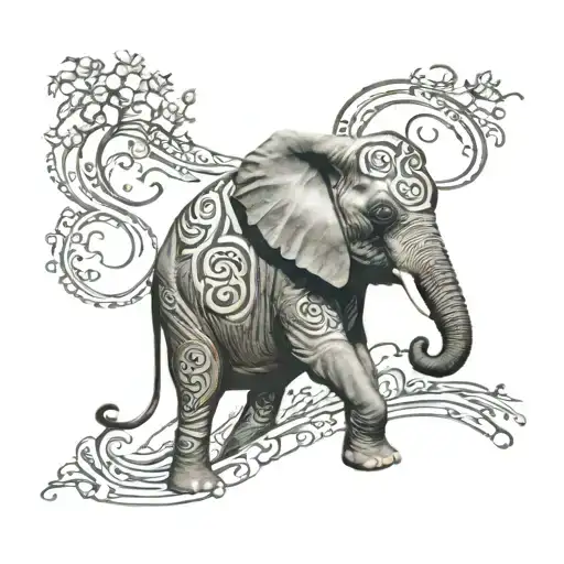 Elephant With Zen Elements
