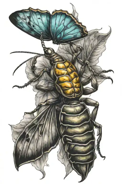 Scorpion And Butterfly