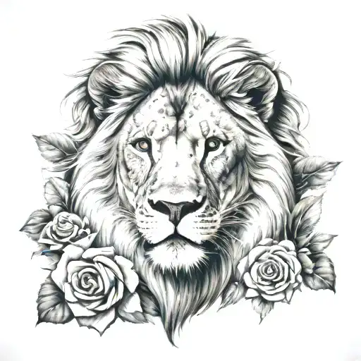 Lion Con Rosas
