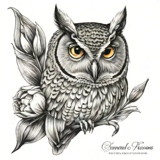 Owl With Tulip