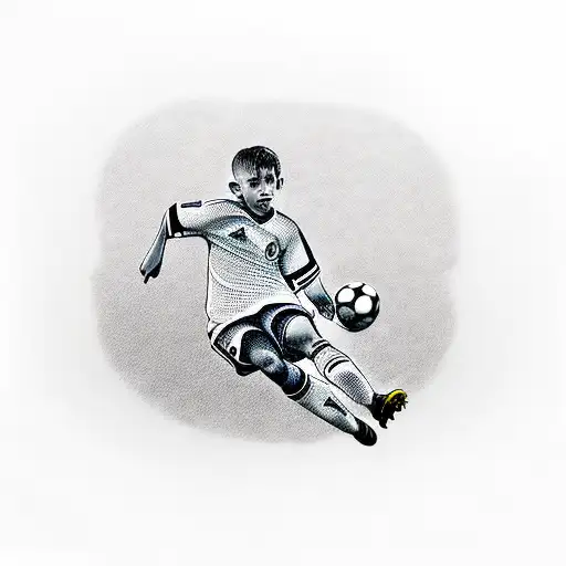 Young Soccer Player Enjoying Playing Soccer