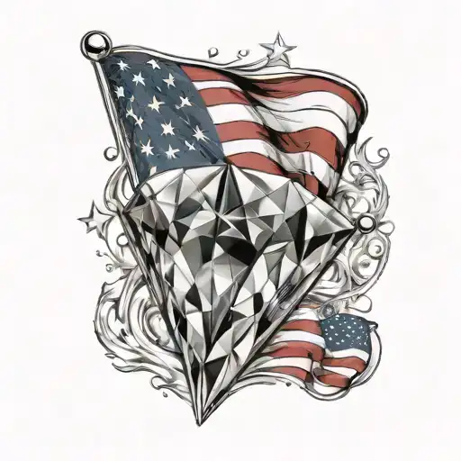 A Diamond With Usa Flag