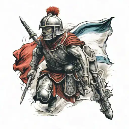 Roman Soilder With Italian Flag