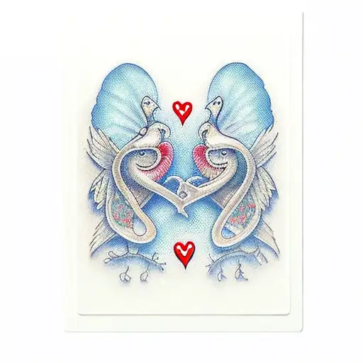Two Cards Showing Love To One Another