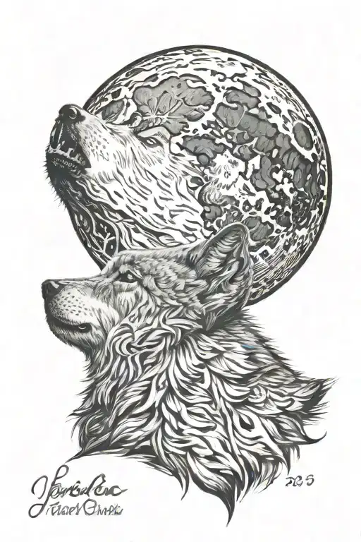 Wolf Howling Breath Winter Moon