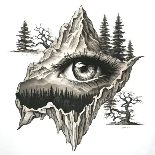 Mountain With Eye Looking