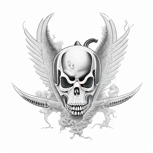 Grim Reaper With Black Horse Behind It