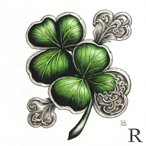 4 Leaf Clover With Initials Rr Dr Nr Jr All In One
