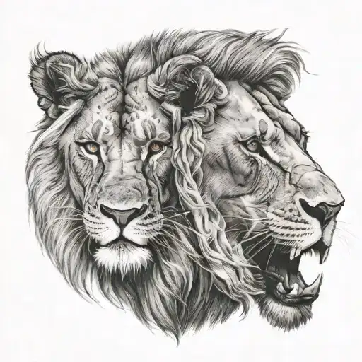 Lion And Elephant Head