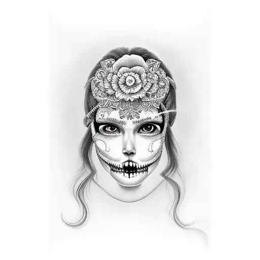 The Girl And The Skull Chicano