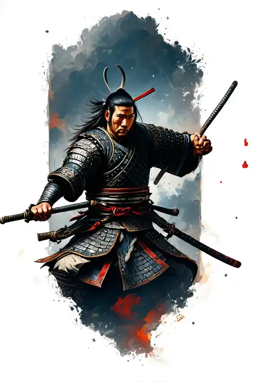 Samurai Warrior Battling