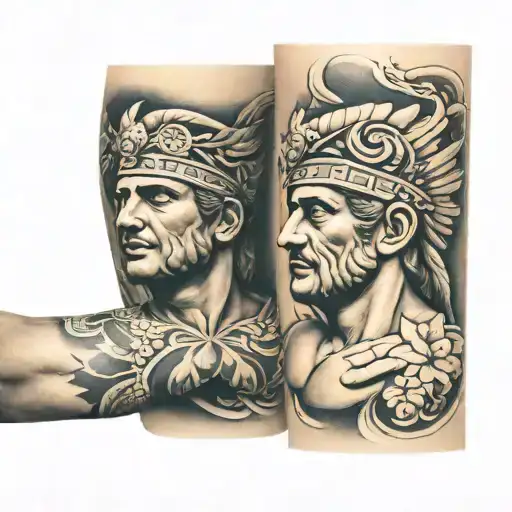 Hawaiian Greek Patriotic Arm Sleeve