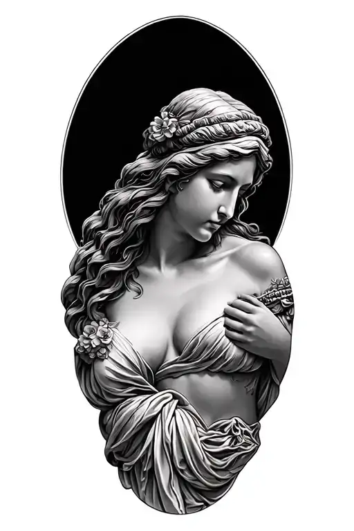 Black & Grey Motherhood Greek Goddess