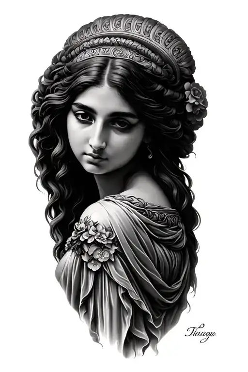 Black & Grey Motherhood Greek Goddess