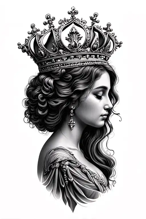 Black & Grey Motherhood With Crown