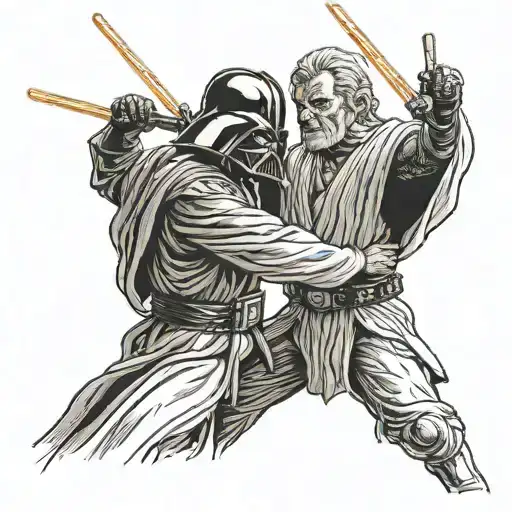 Dark Vader Fighting Obi-wan Kenob
