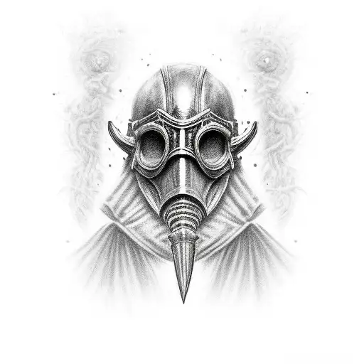 Black Plague Mask With A Riven