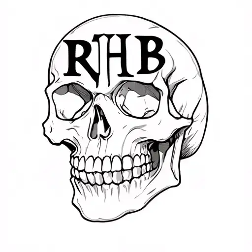 A Skull With The Word Rhb On It