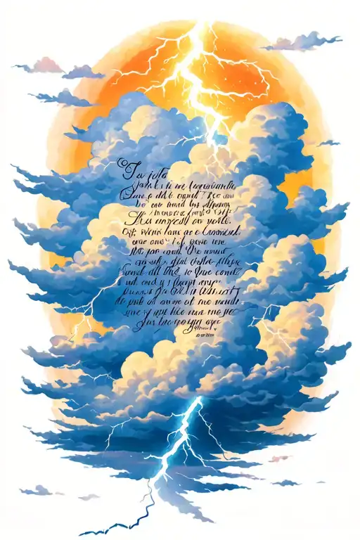 Clouds And Lightning With Bible Verse
