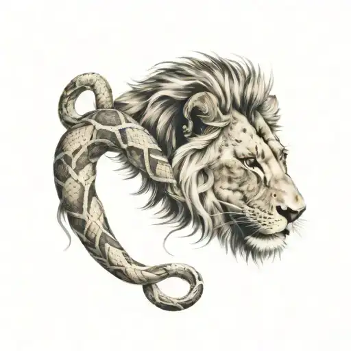 Lion And Snake Wrapped