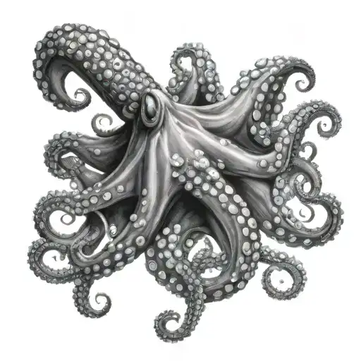 Octopus Holding Crystals In Its Tentacles