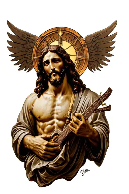 Jesus Rock Inspired Tattoo Design Featuring