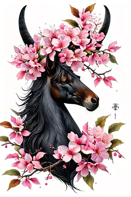 Sagittarius Sign And Cherry Blossom