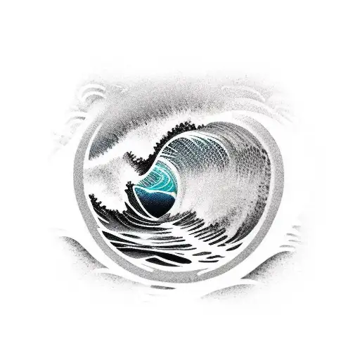Ocean Wave Surfing Barrel Triangle Surrounding