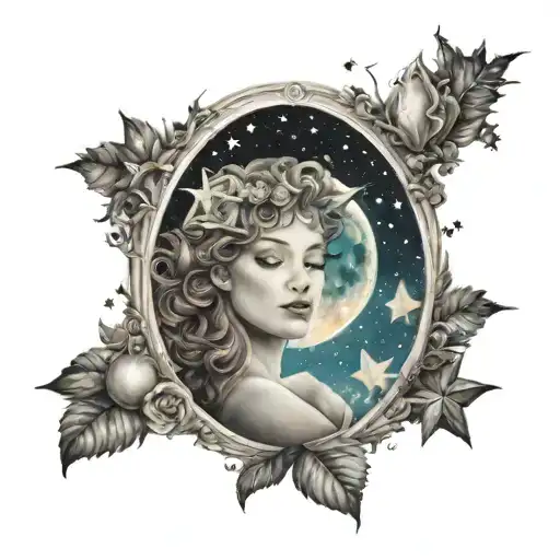 A Daydream Themed Half Sleeve With Stars Twinkling In The Background